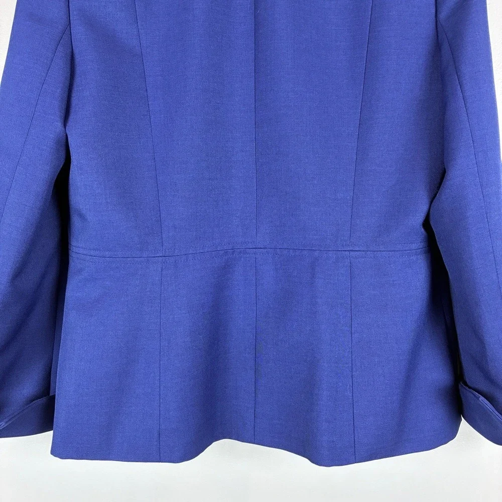 Kasper Blazer 10 Polyester Professional Royal Blue Career Chic Office Siren - Picture 7 of 14